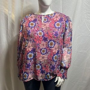 Terra and Sky Women’s Plus Size Smocked Chiffon Top